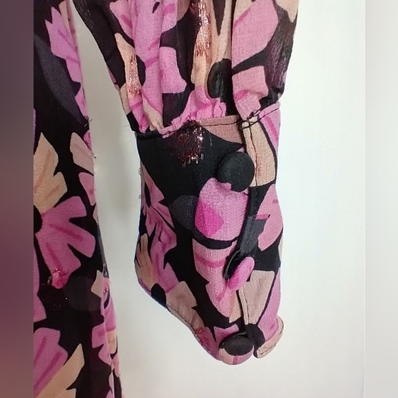 RETRO FLORAL SILK DRESS - Picture 12 of 13